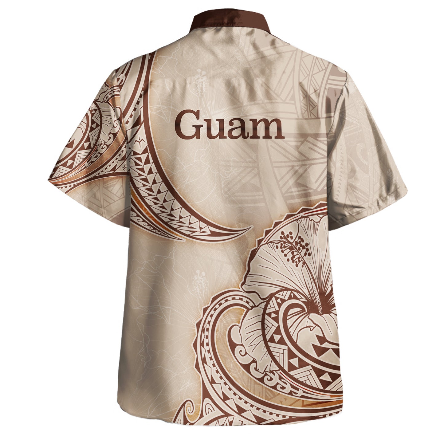 Guam Hawaiian Shirt Hibiscus Flowers Vintage Style