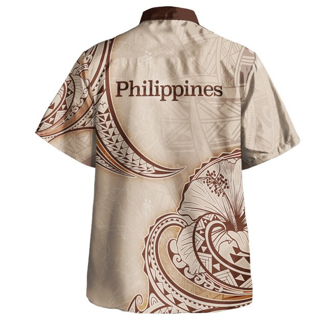 Philippines Filipinos Hawaiian Shirt Hibiscus Flowers Vintage Style