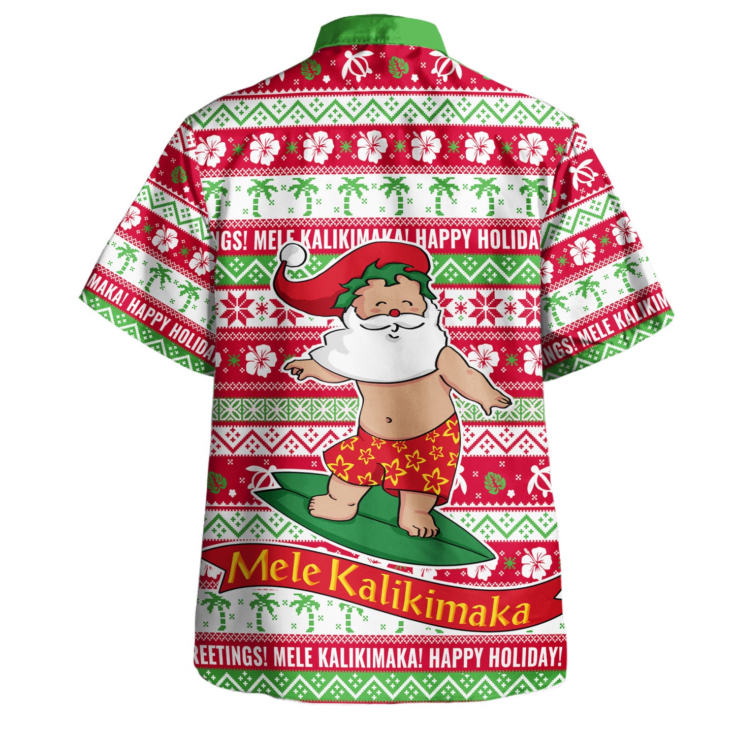 Hawaii Christmas Hawaiian Shirt Santa Surfing