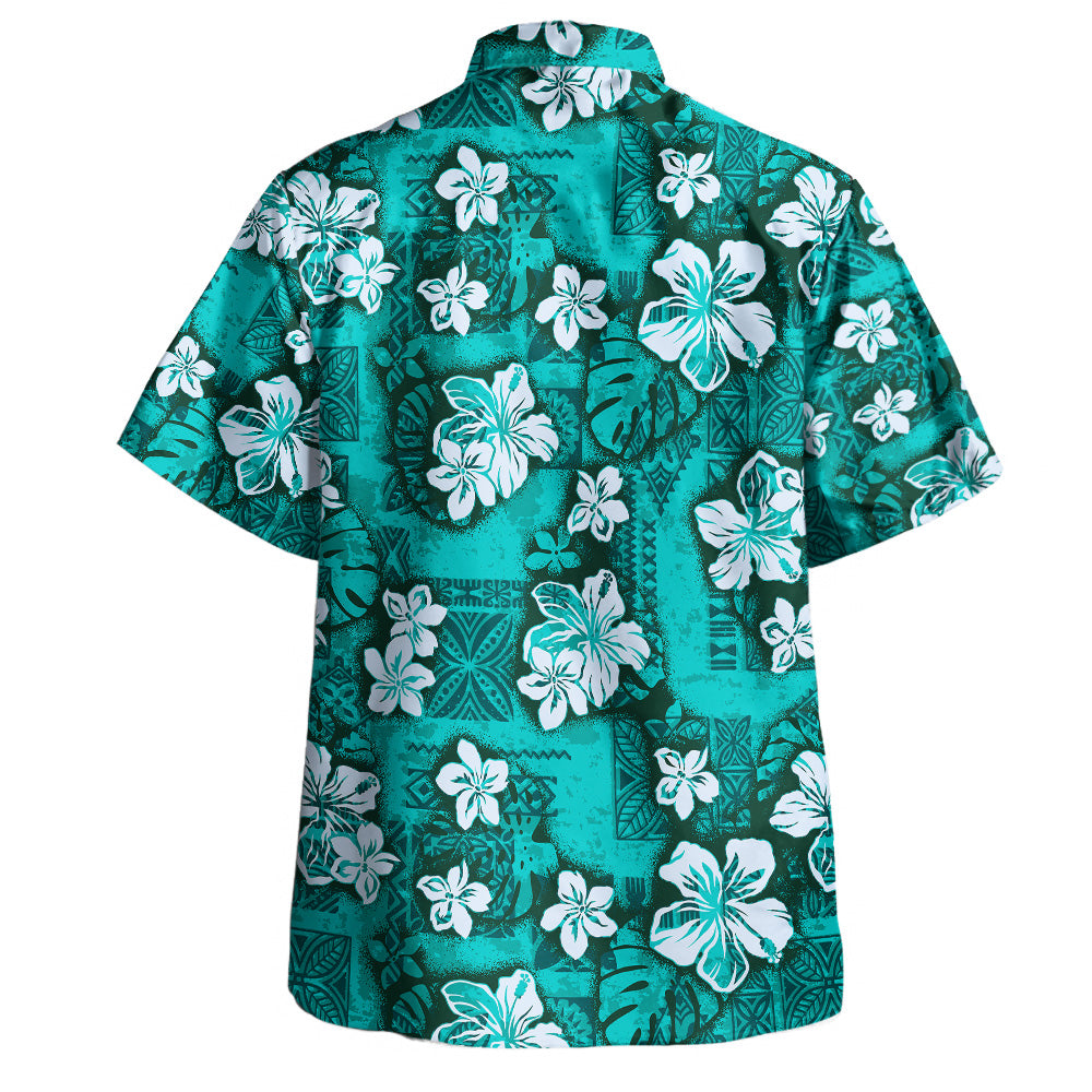 Hawaii Hawaiian Shirt Polynesian Tribal And Hibiscus Vintage
