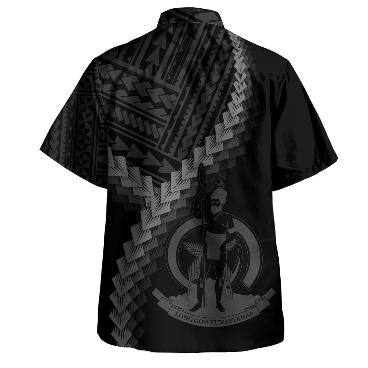 Vanuatu Hawaiian Shirt Coat Of Arm Polynesian Tattoo Style