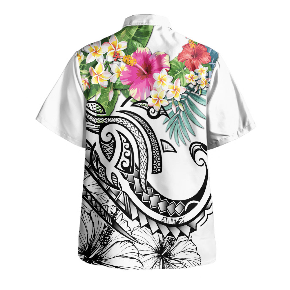 Polynesia Combo Dress And Shirt Summer Plumeria White