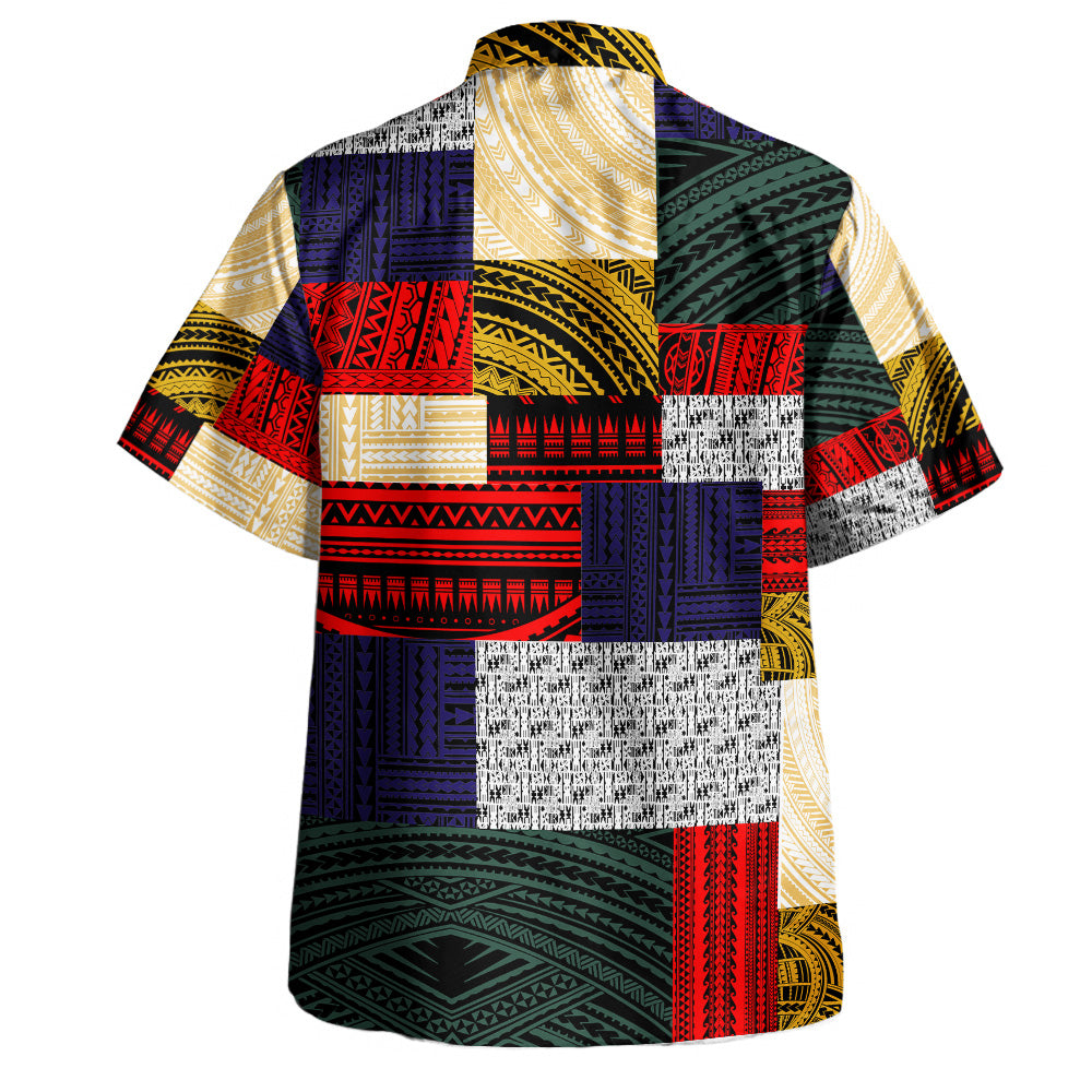 Polynesian Hawaiian Shirt Retro Patchwork