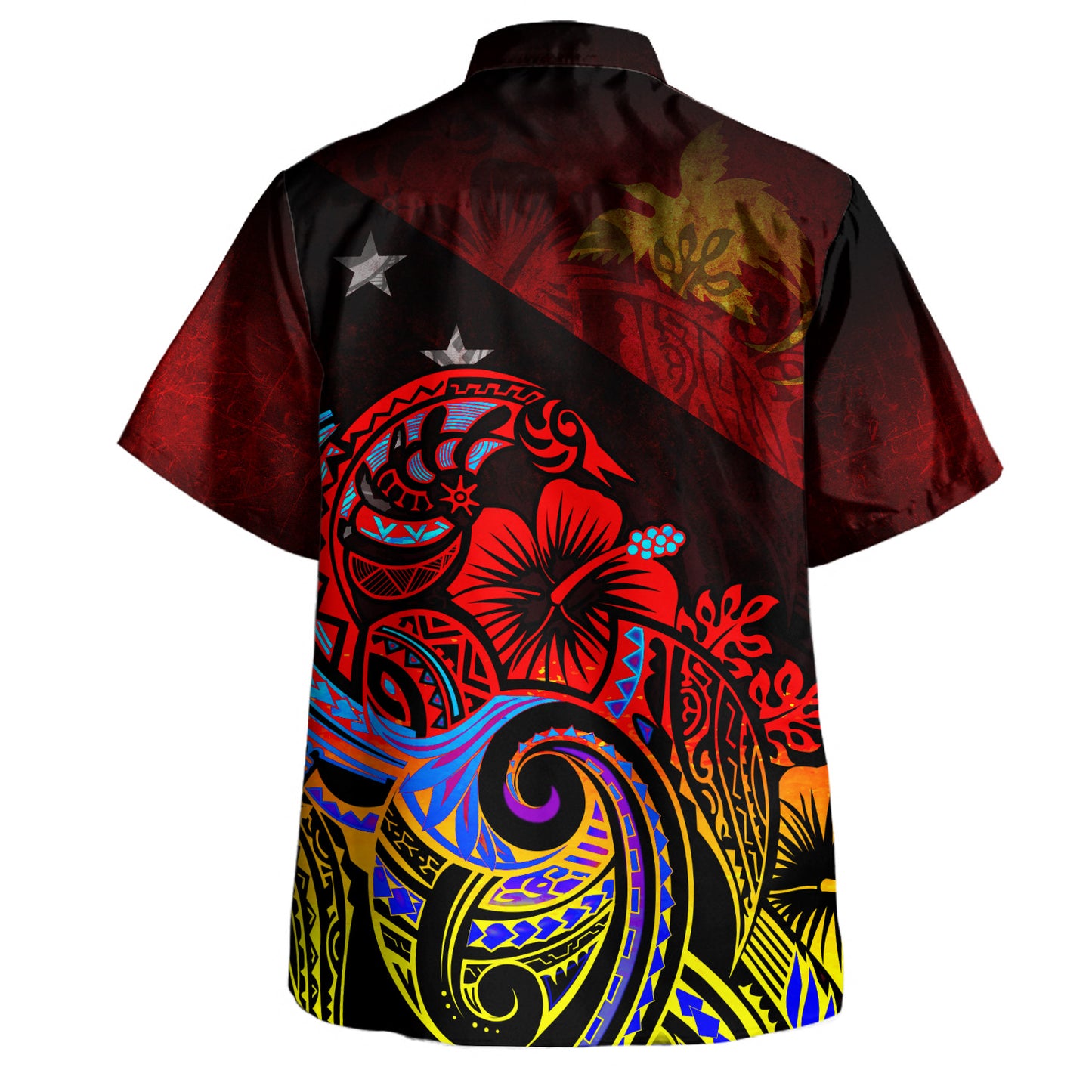 Papua New Guinea Hawaiian Shirt Birds Of Paradise With Flag Color Style