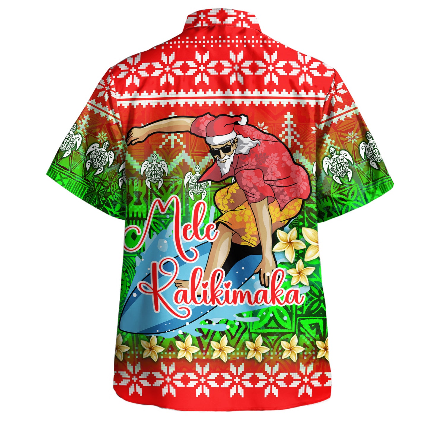 Hawaii Hawaiian Shirt Santa Surfing Mele Kalikimaka Style