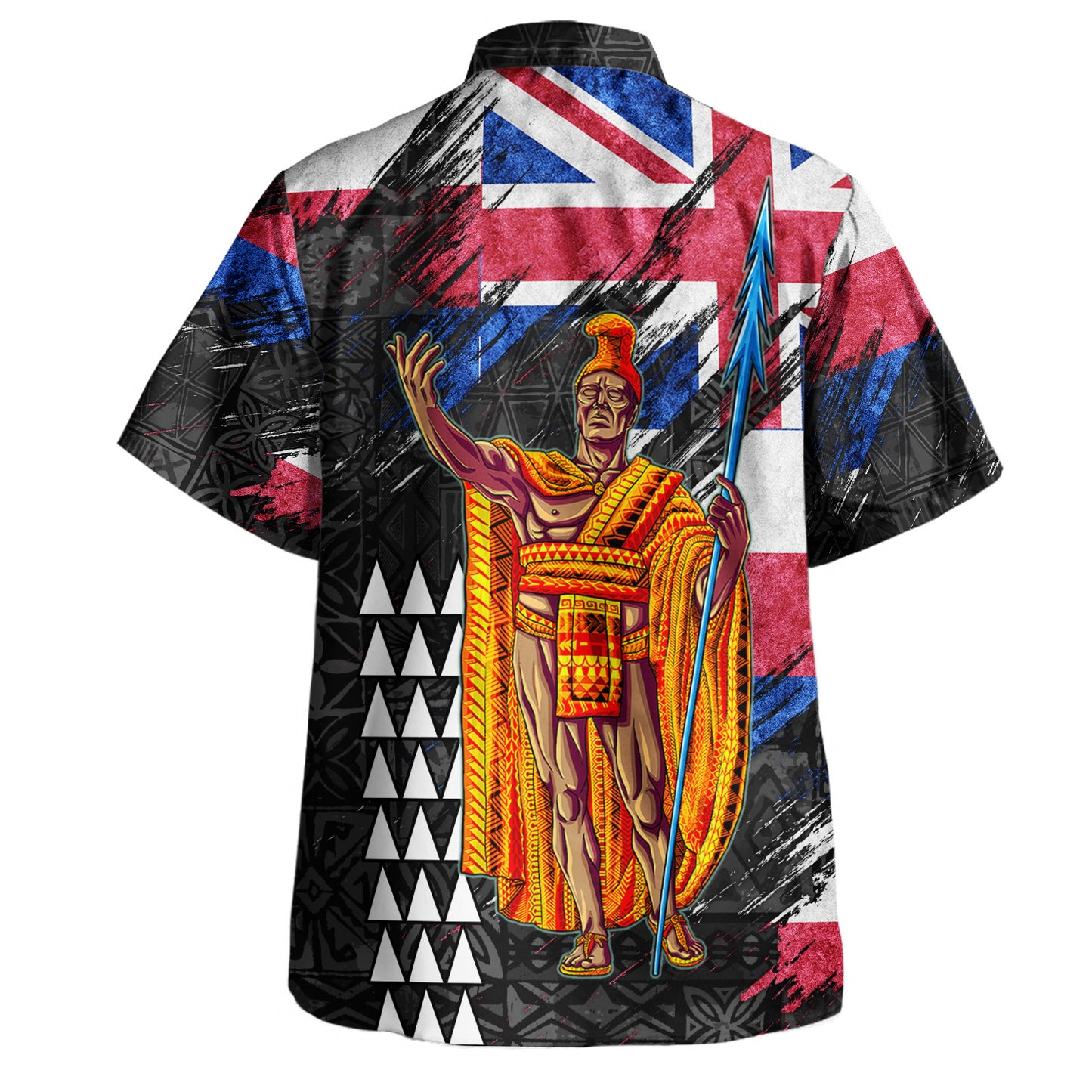 Hawaii Hawaiian Shirt Hawaii King Grunge Style Color Flag Style