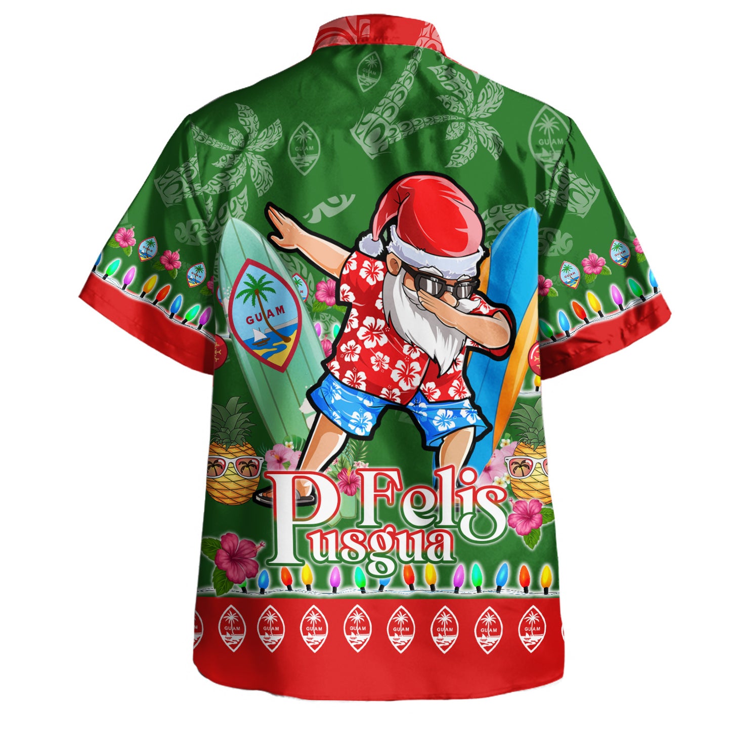 Guam Hawaiian Shirt Felis Pusgua Tropical Xmas Patterns