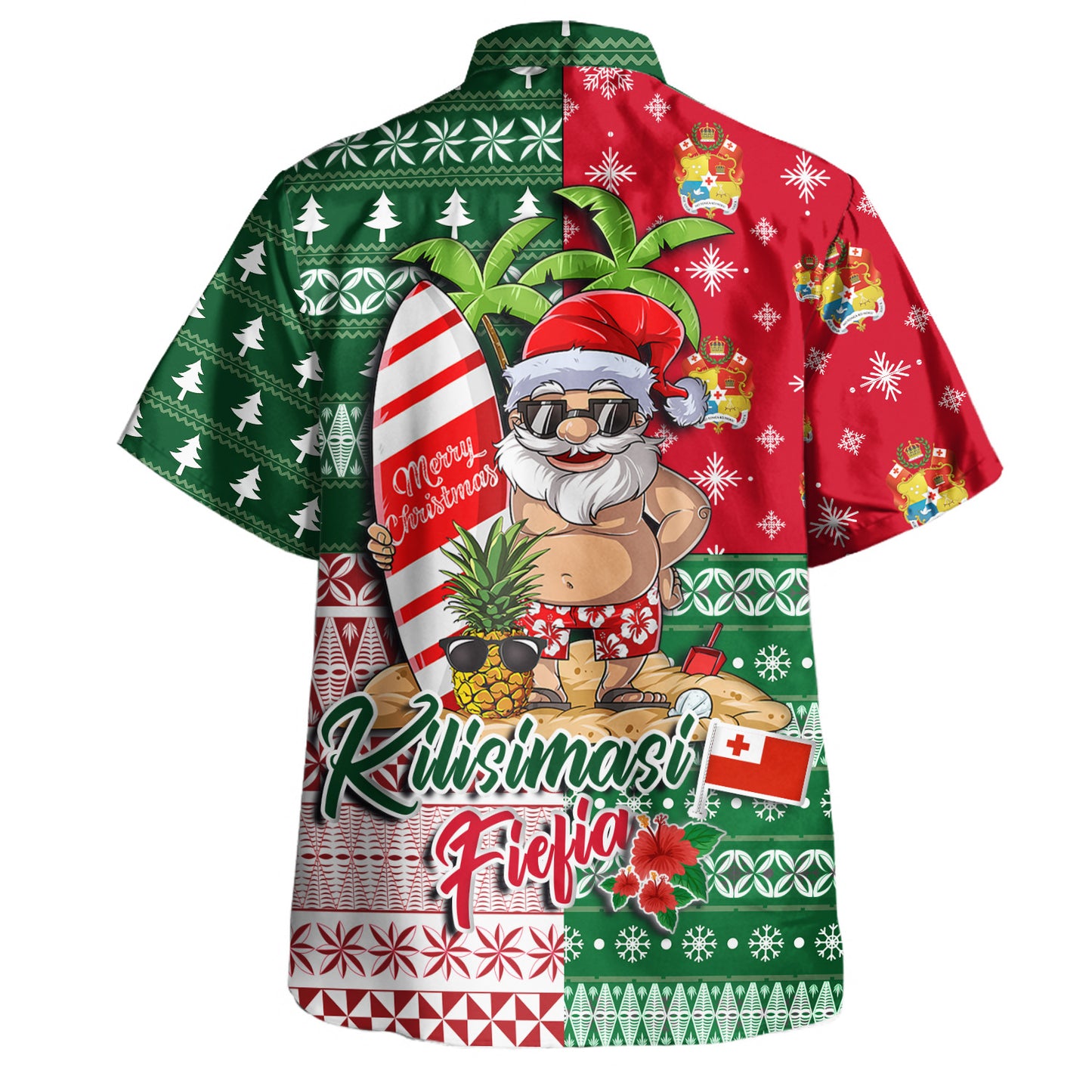 Tonga Hawaiian Shirt Kilisimasi Fiefia Tropical Xmas Patterns