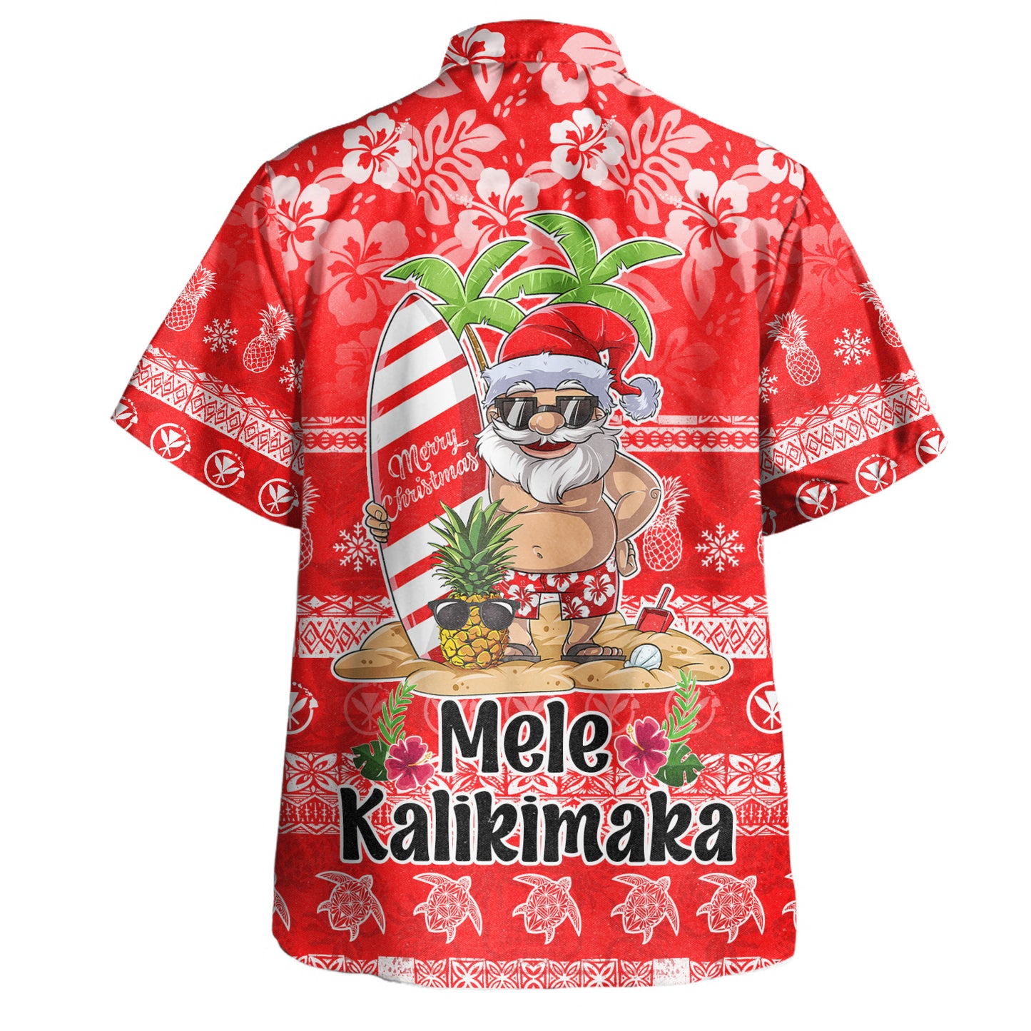 Hawaii Hawaiian Shirt Mele Kalikimaka Merry Christmas Tree Pineapple Tropical