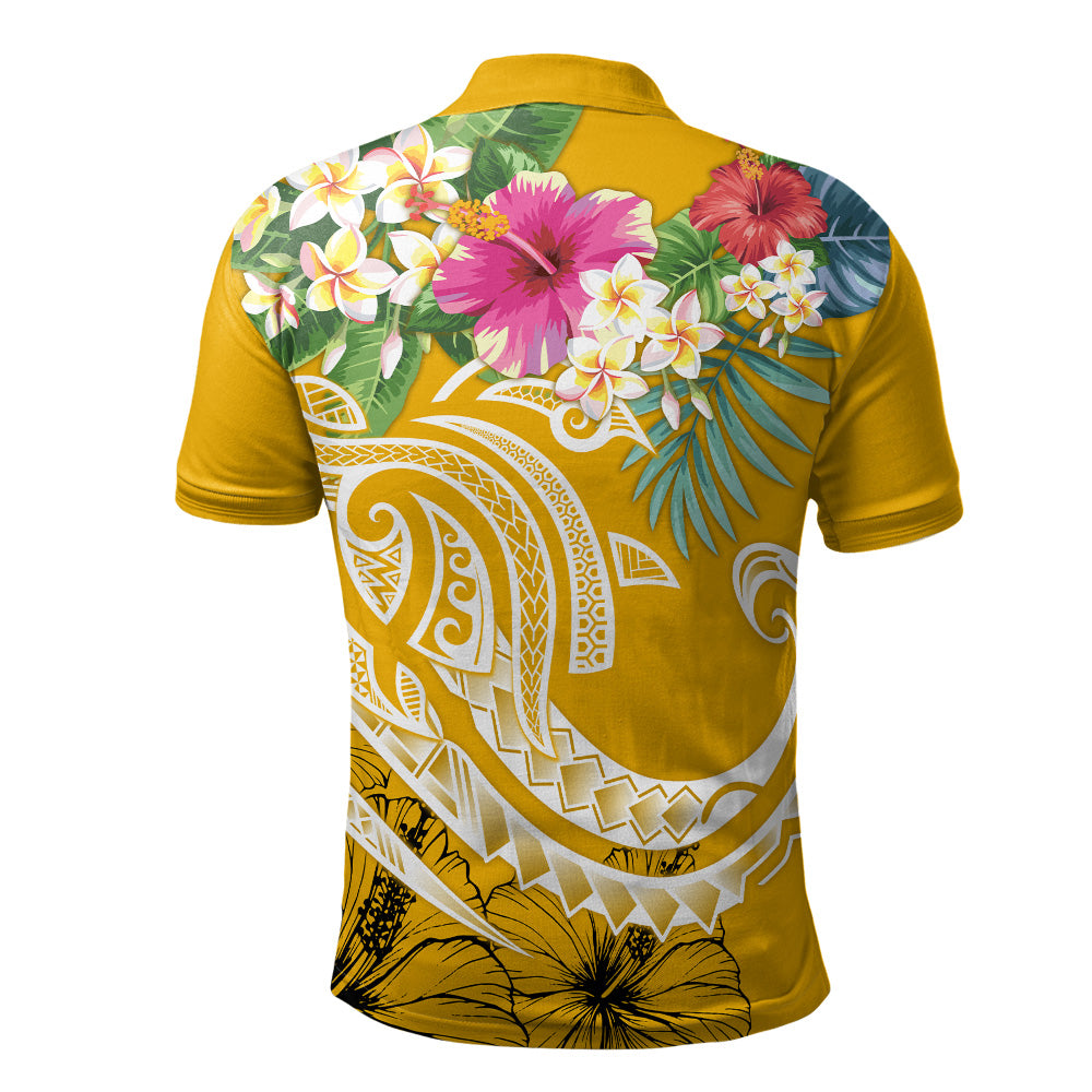 Polynesian Polo Shirt Summer Plumeria