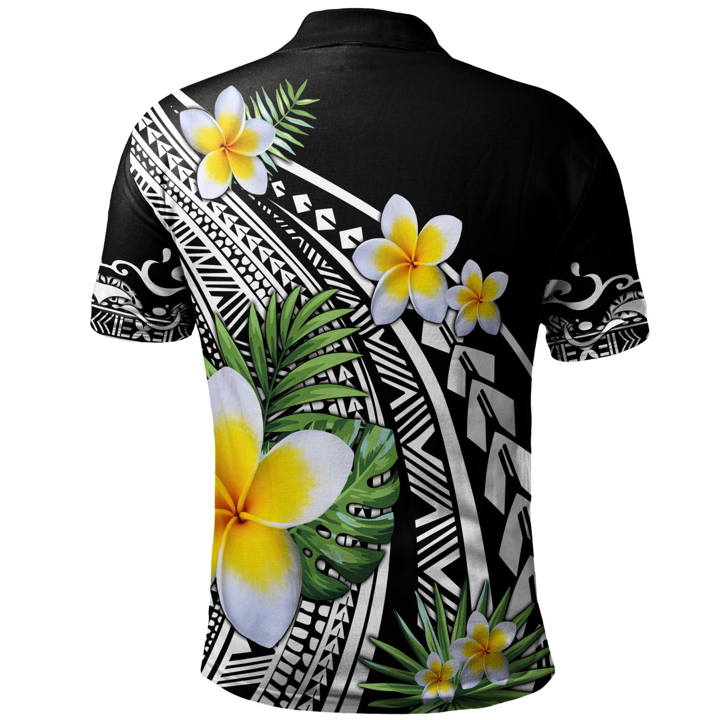 Hawaii Polo Shirt Plumeria Polynesian Pattern