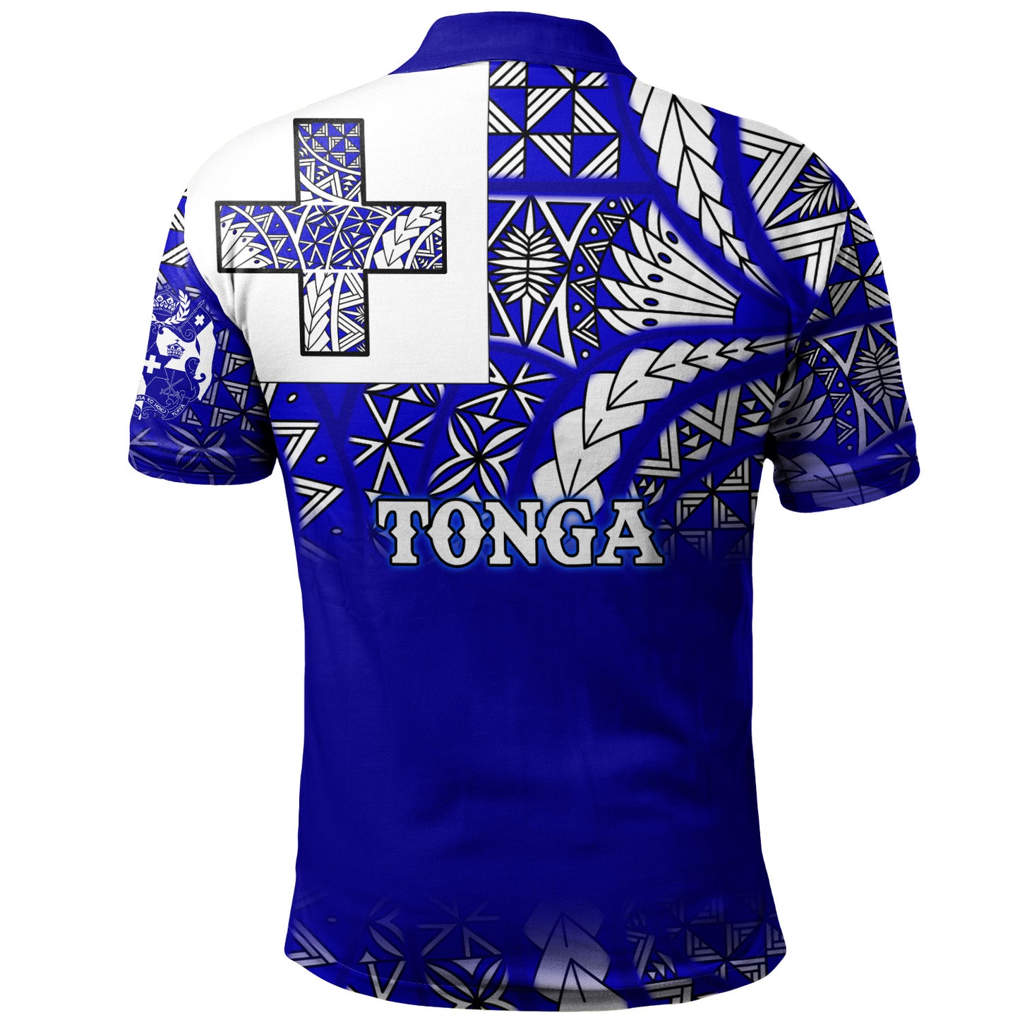 Tonga Polo Shirt Tonga Blue Color With Traditional Patterns