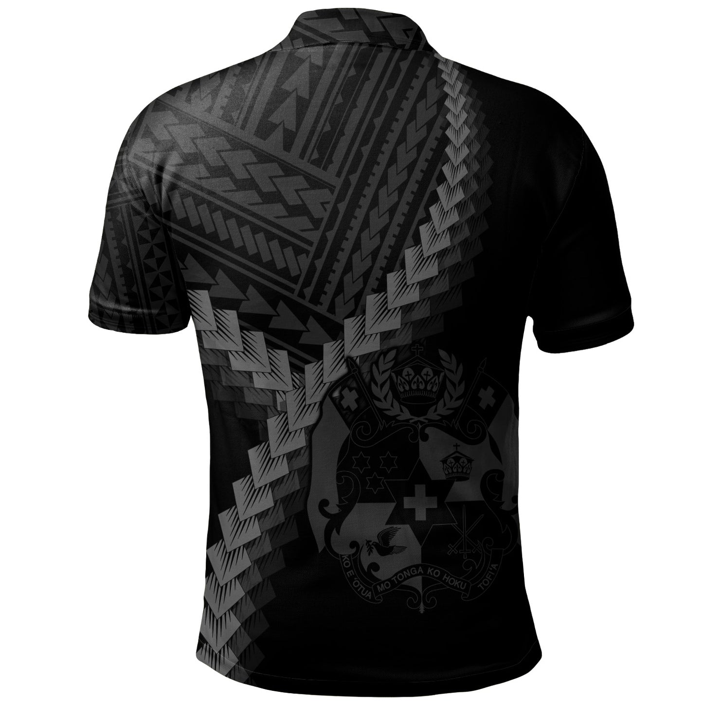Tonga Polo Shirt Coat Of Arm Polynesian Tattoo Style