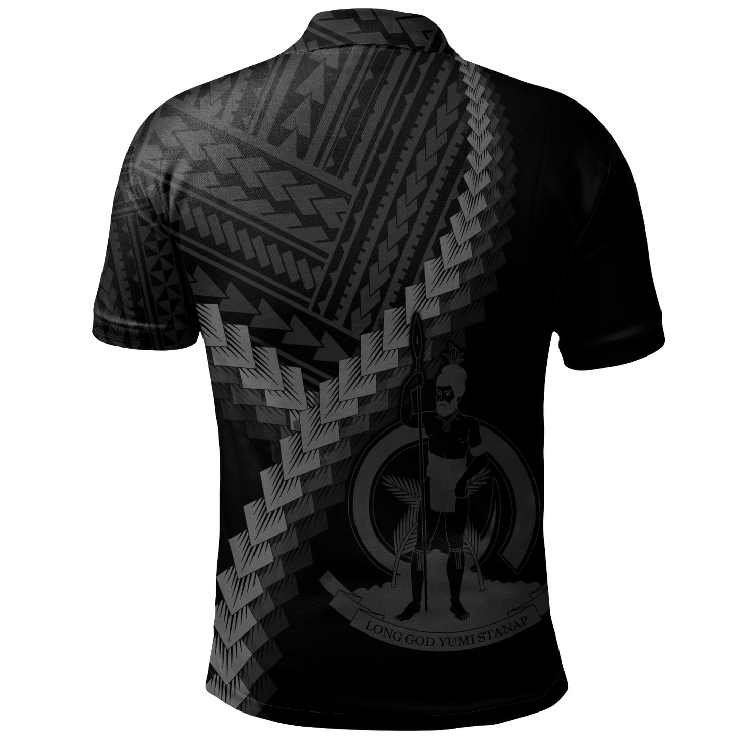 Vanuatu Polo Shirt Coat Of Arm Polynesian Tattoo Style