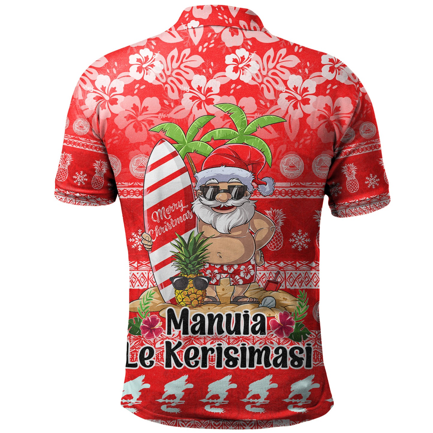 American Samoa Polo Shirt Manuia Le Kerisimasi Tropical Xmas Patterns