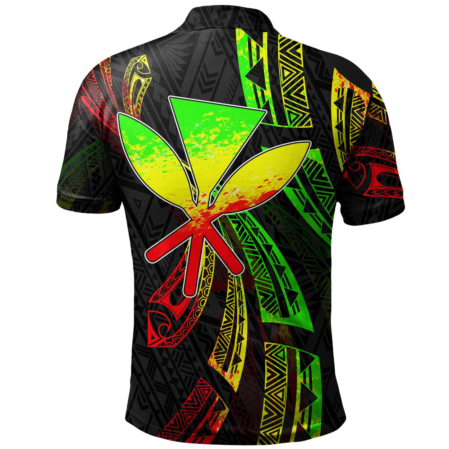 Hawaii Polo Shirt Kanaka Maoli Polynesian Pattern Reggae Color