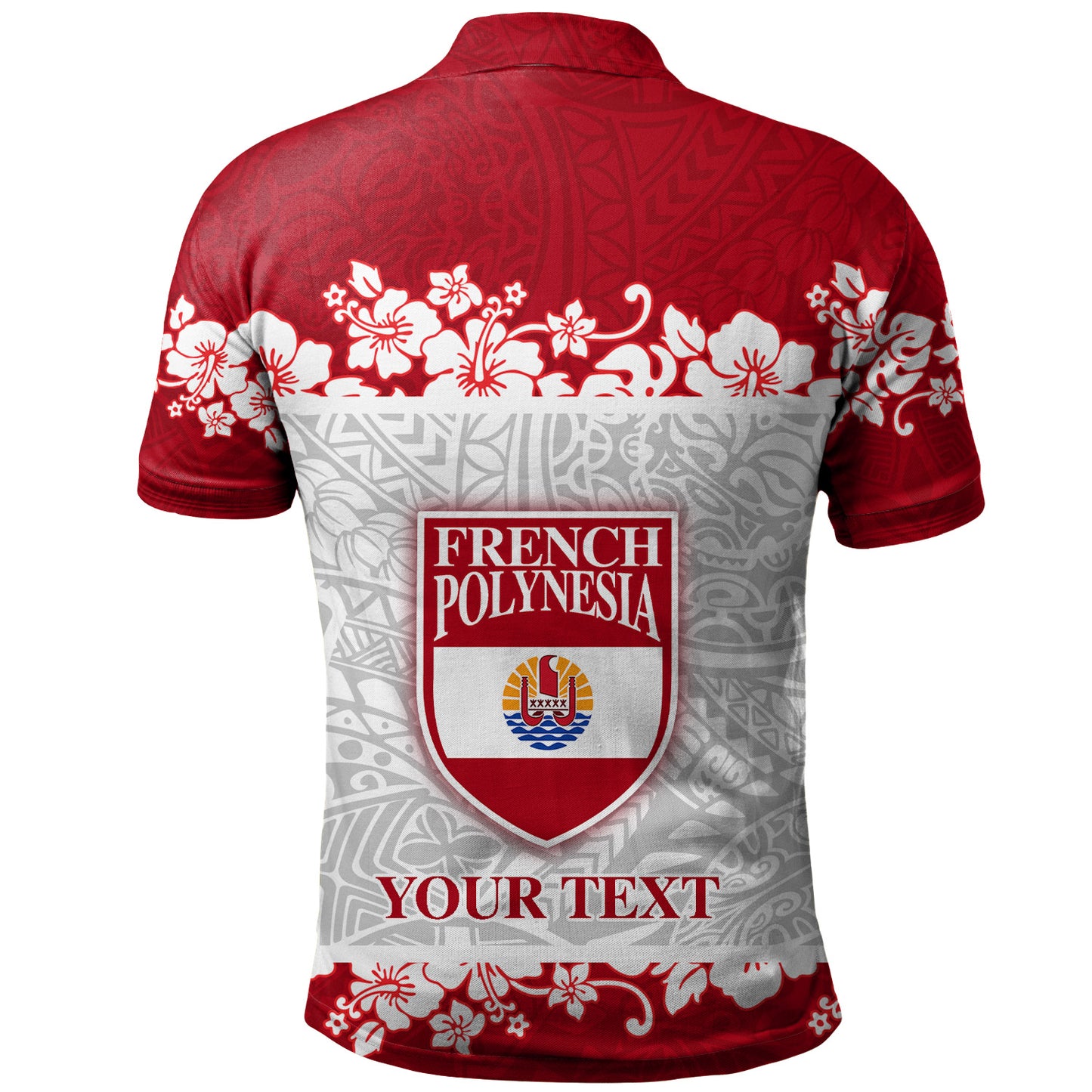 French Polynesia Polo Shirt Seal With Plumeria Flowers Polynesia Patterns