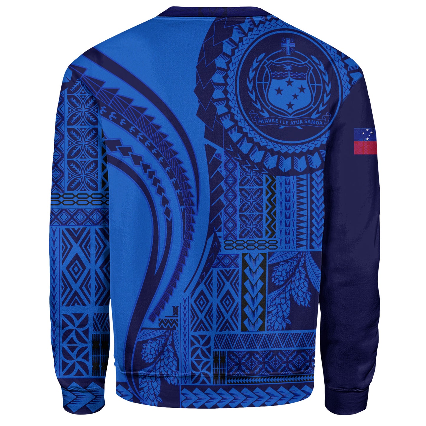Samoa Sweatshirt Seal Samoan Siapo Blue Design
