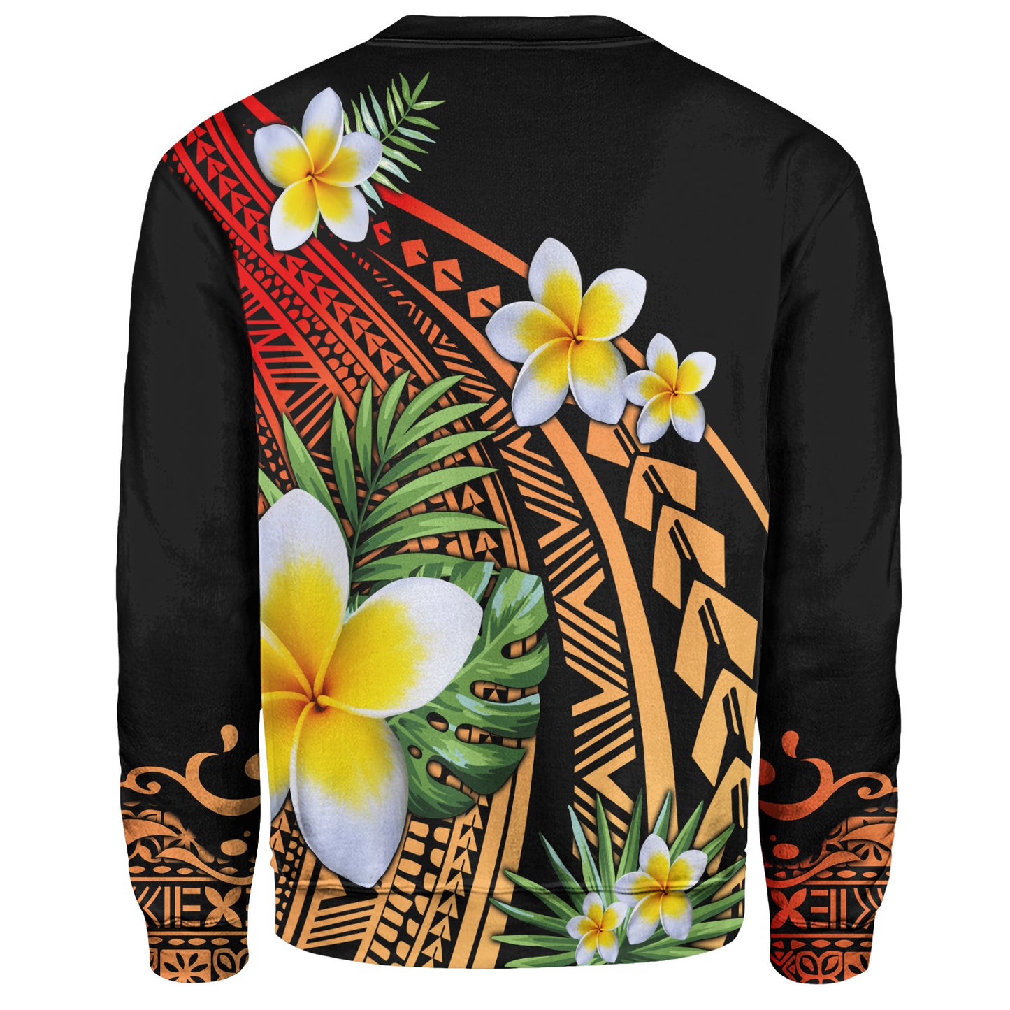 Hawaii Sweatshirt Plumeria Polynesian Pattern