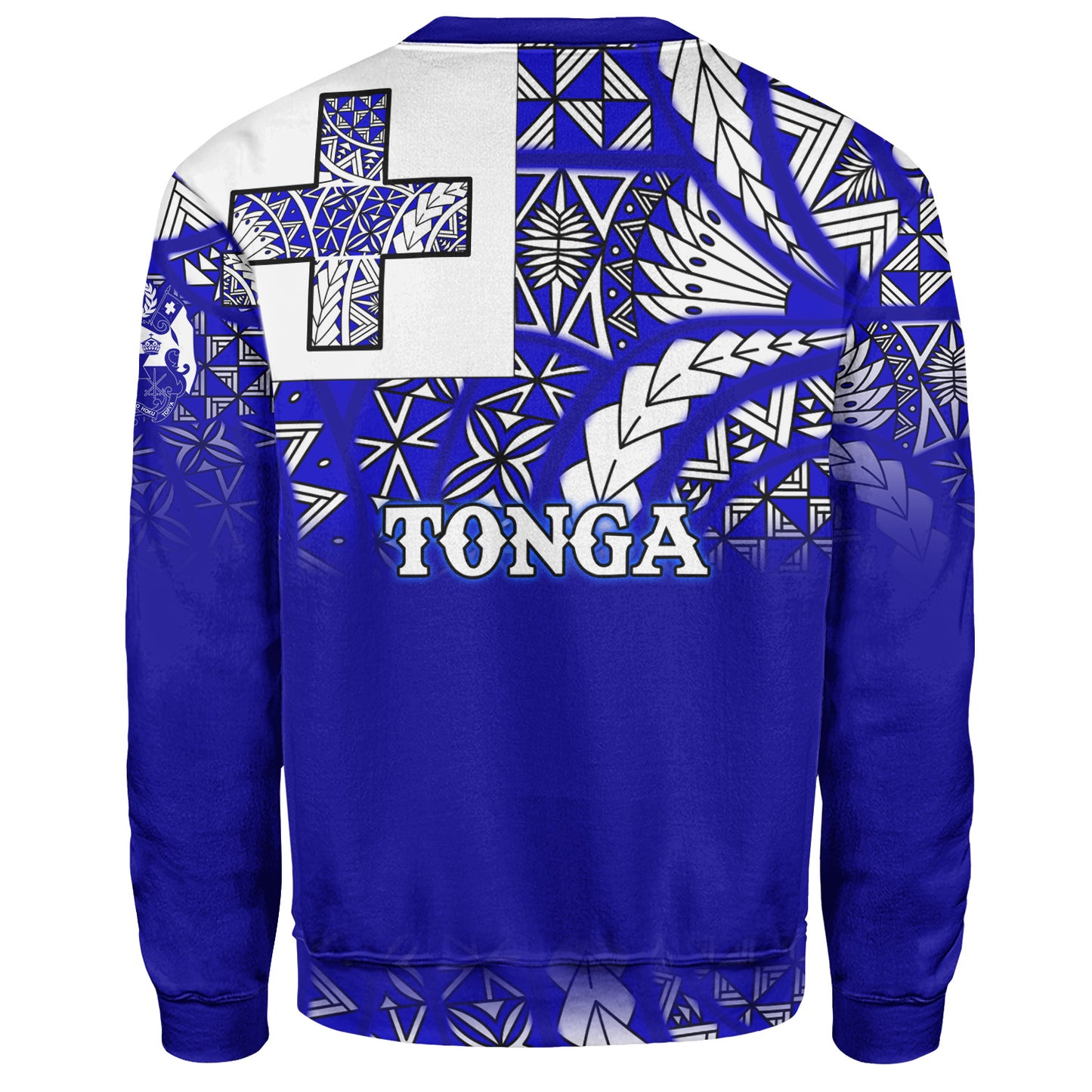 Tonga Sweatshirt Tonga Blue Color With Traditional Patterns