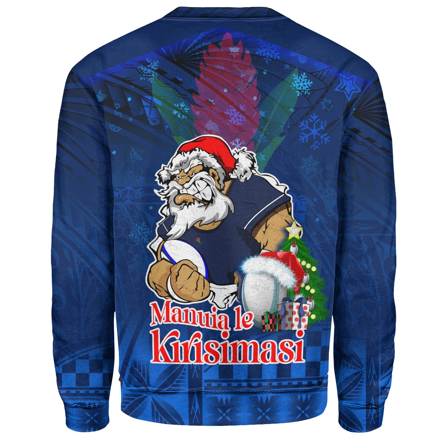 Samoa Sweatshirt Manuia Le Kirisimasi Rugby Santa Style
