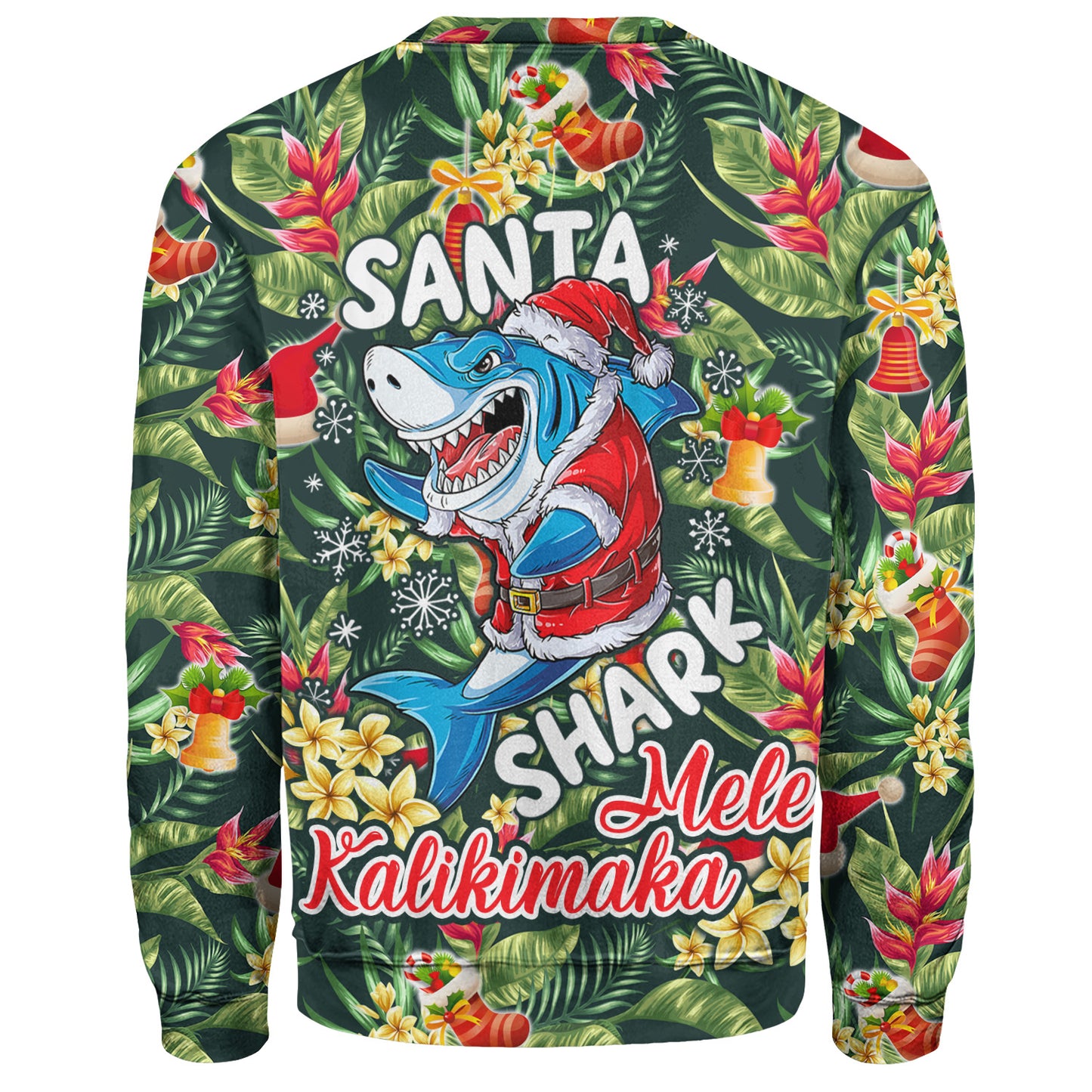 Hawaii Sweatshirt Mele Kalikimaka Santa Shark Tropical Style
