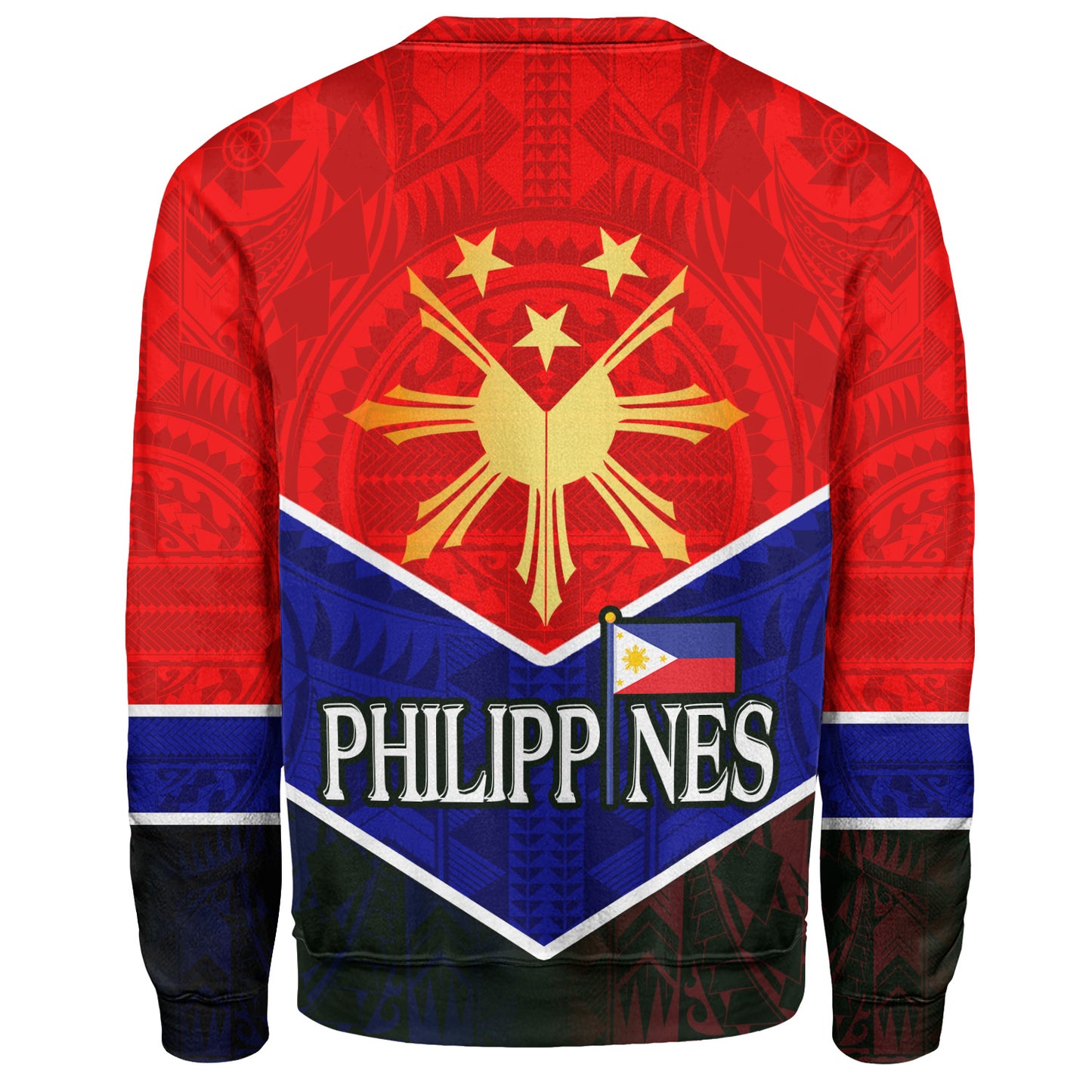 Philippines Filipinos Sweatshirt Sun Filipinos Tribal Flowers Patterns