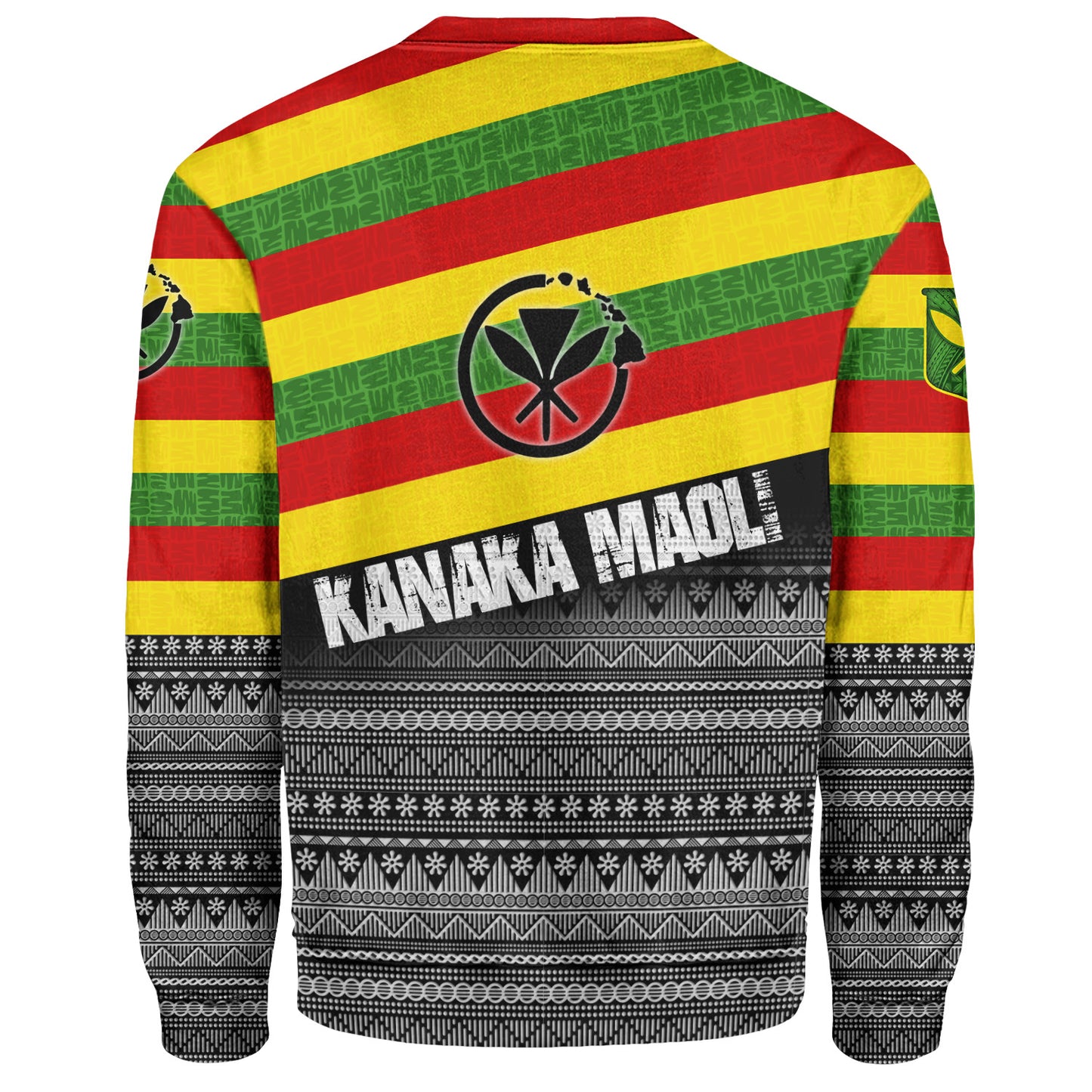 Hawaii Sweatshirt Kanaka Maoli Flag Polynesian Tribal Patterns Grunge Style