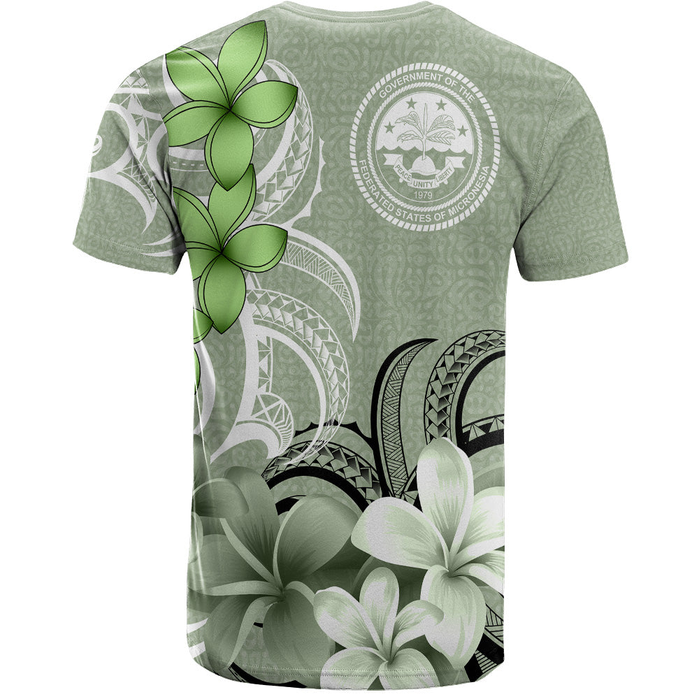Federated States Of Micronesia T-Shirt Custom Personalised Floral Spirit Sage Green