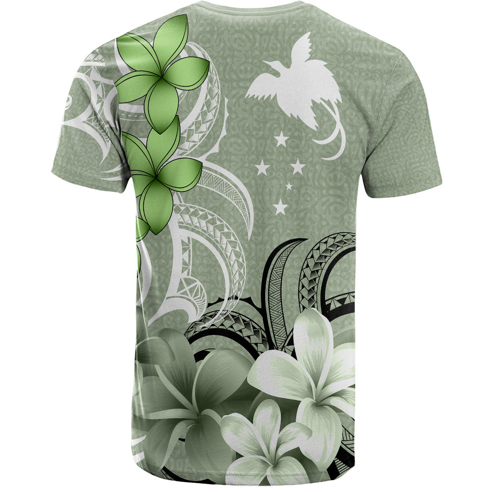 Papua New Guinea T-Shirt Custom Personalised Floral Spirit Sage Green
