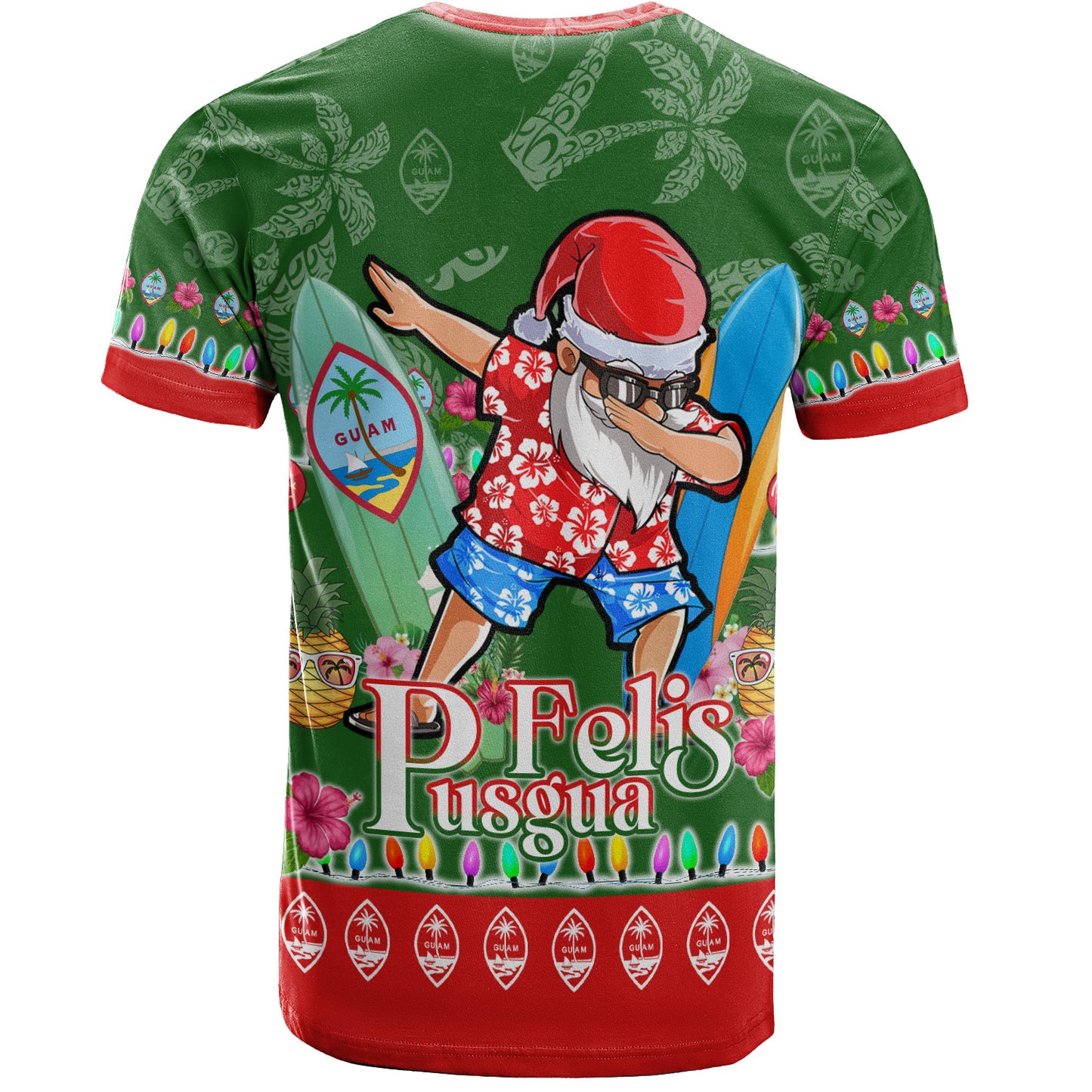 Guam T-Shirt Felis Pusgua Tropical Xmas Patterns