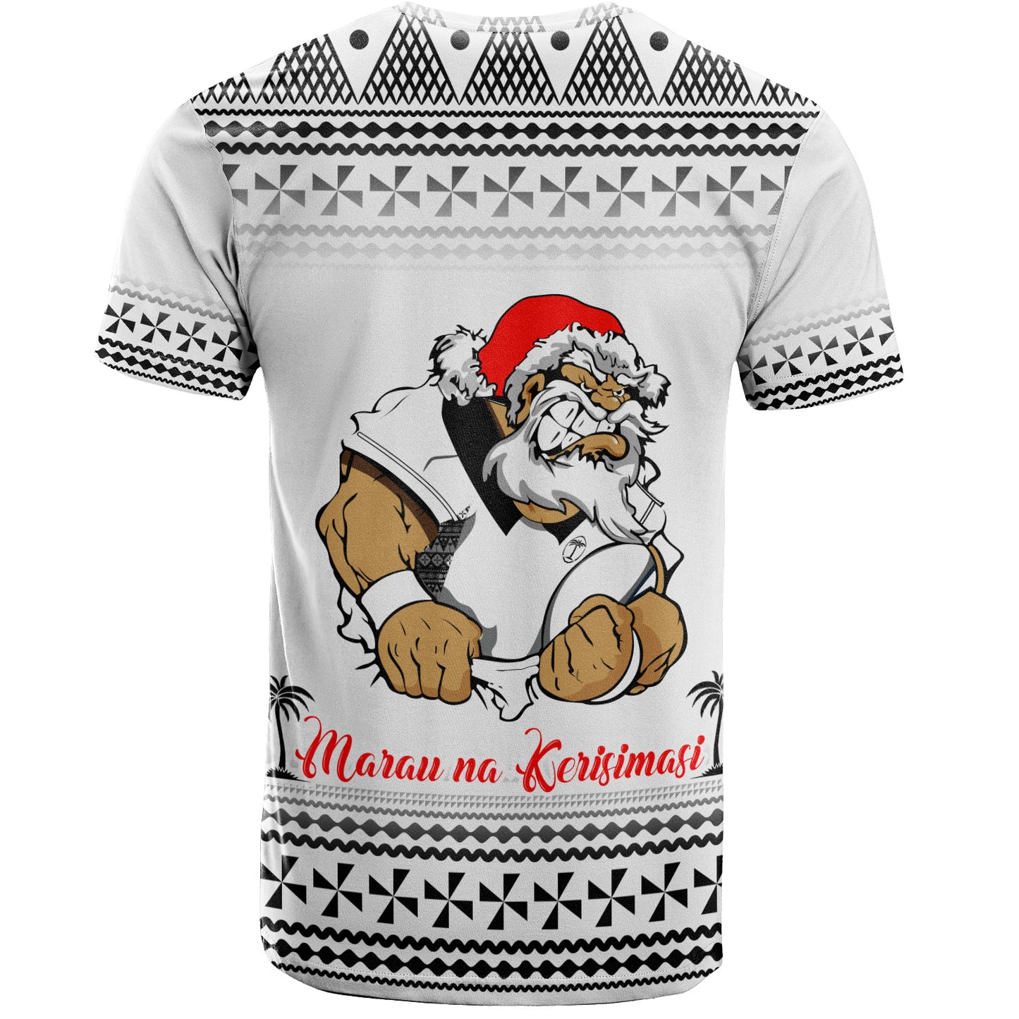 Fiji T-Shirt Marau na Kerisimasi Rugby Santa Style