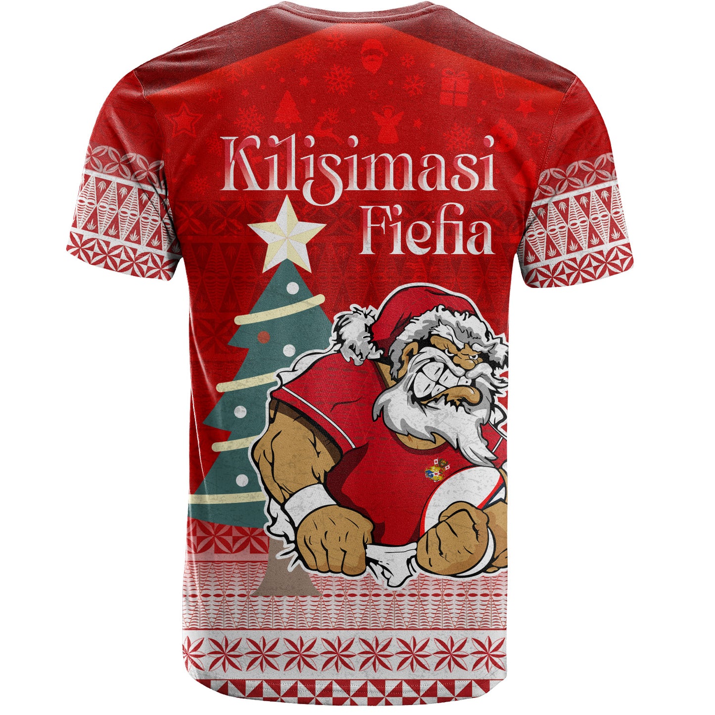 Tonga T-Shirt Kilisimasi Fiefia Rugby Santa Style