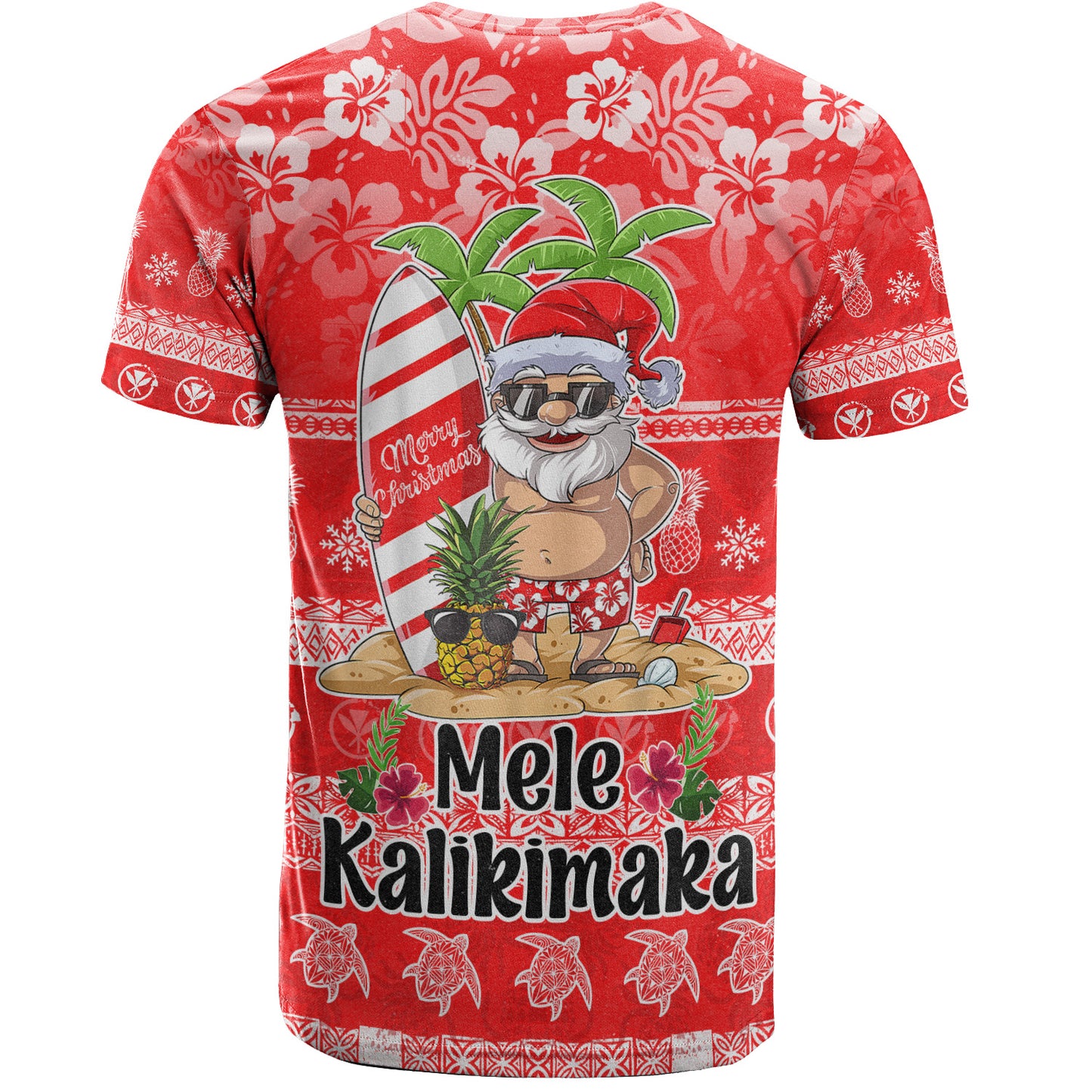Hawaii T-Shirt Mele Kalikimaka Merry Christmas Tree Pineapple Tropical