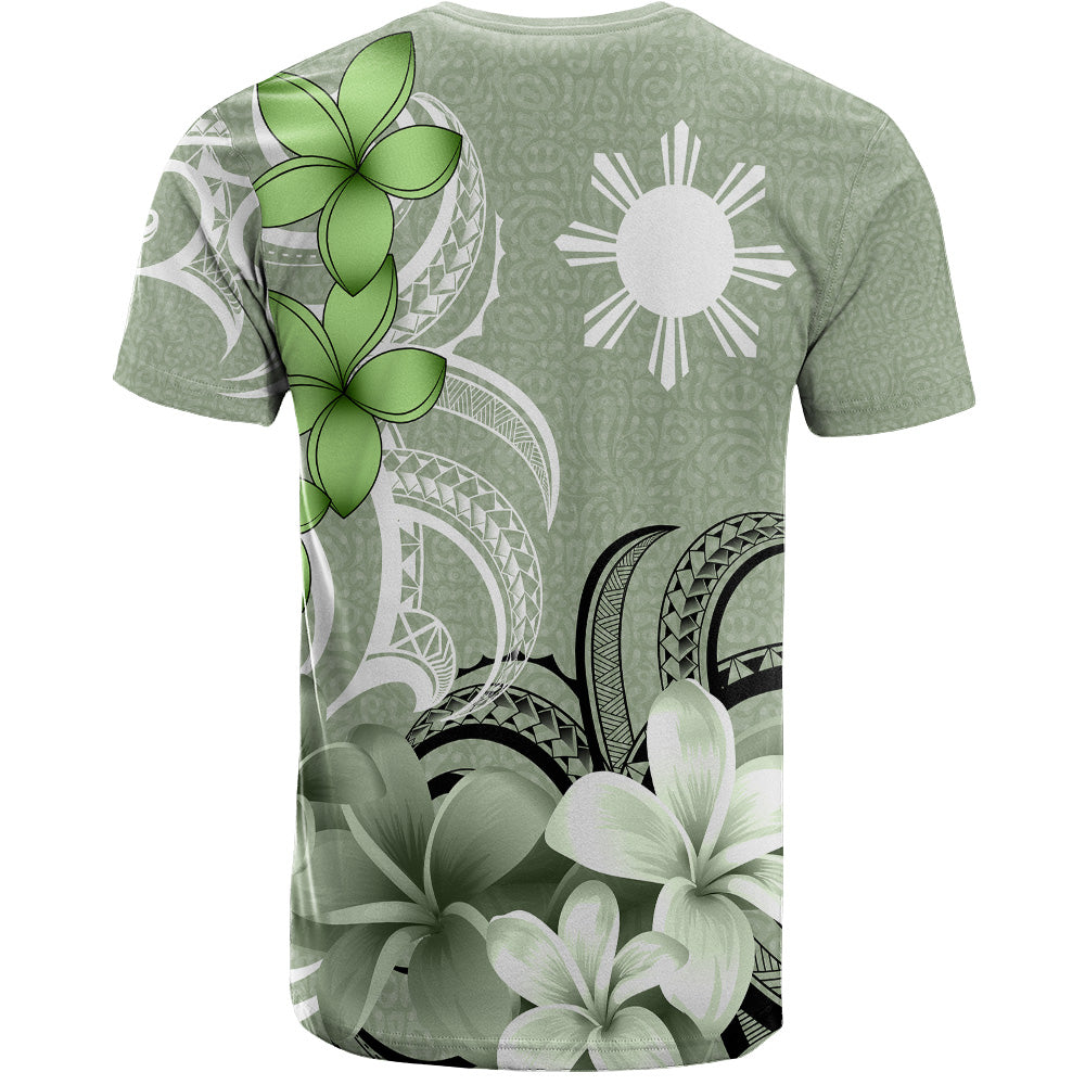 Philippines Filipinos T-Shirt Custom Personalised Floral Spirit Sage Green