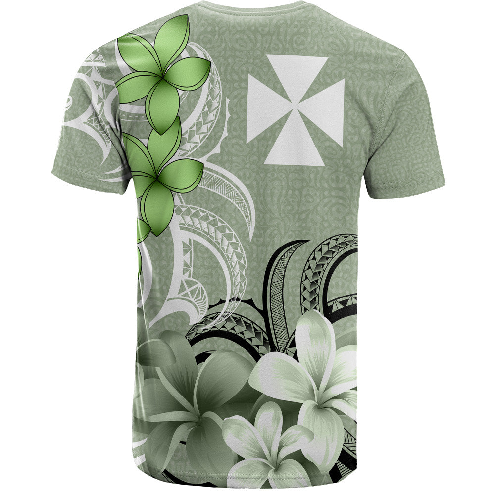 Wallis And Futuna T-Shirt Custom Personalised Floral Spirit Sage Green