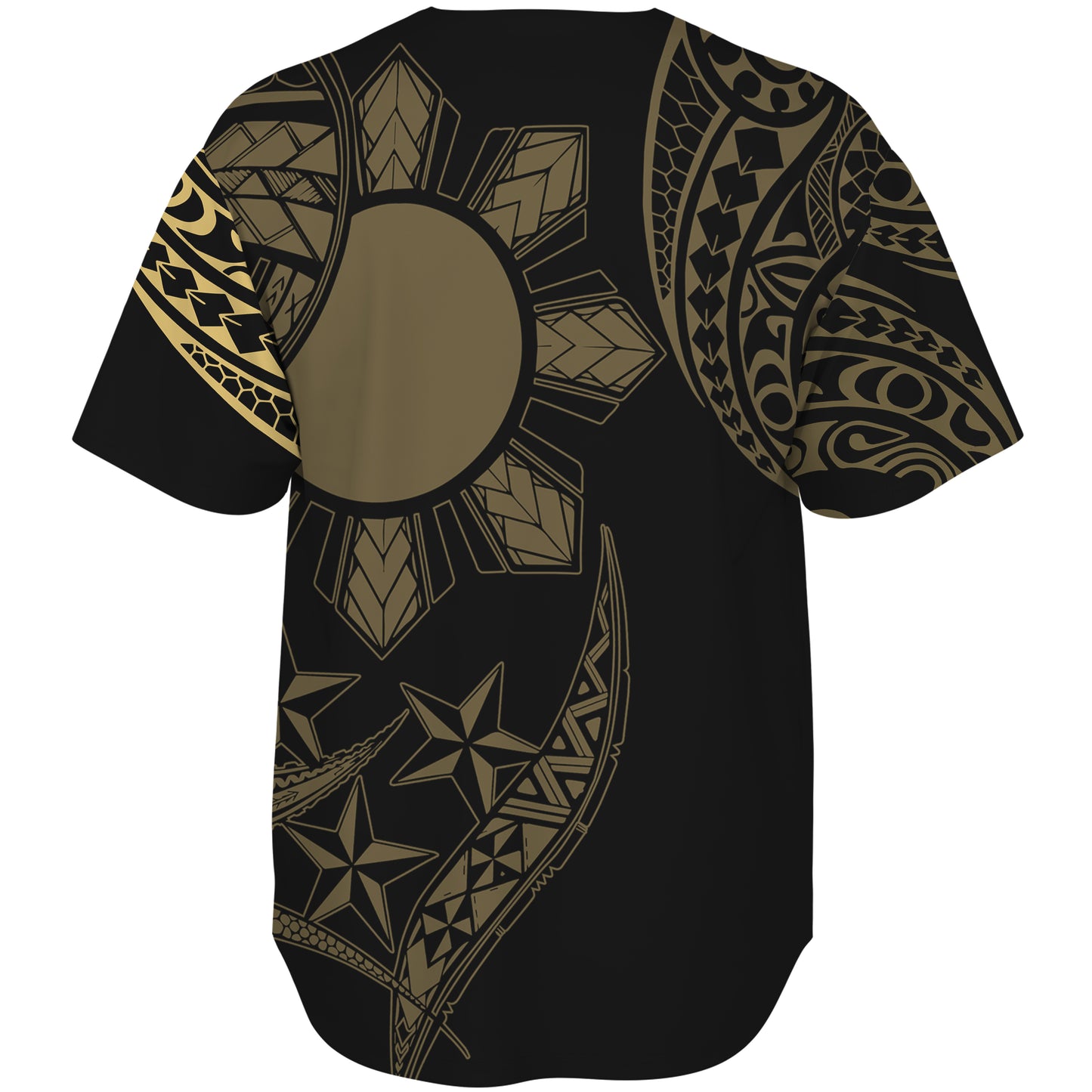 Philippines Baseball Shirt Tribal Sun In My Heart Gold