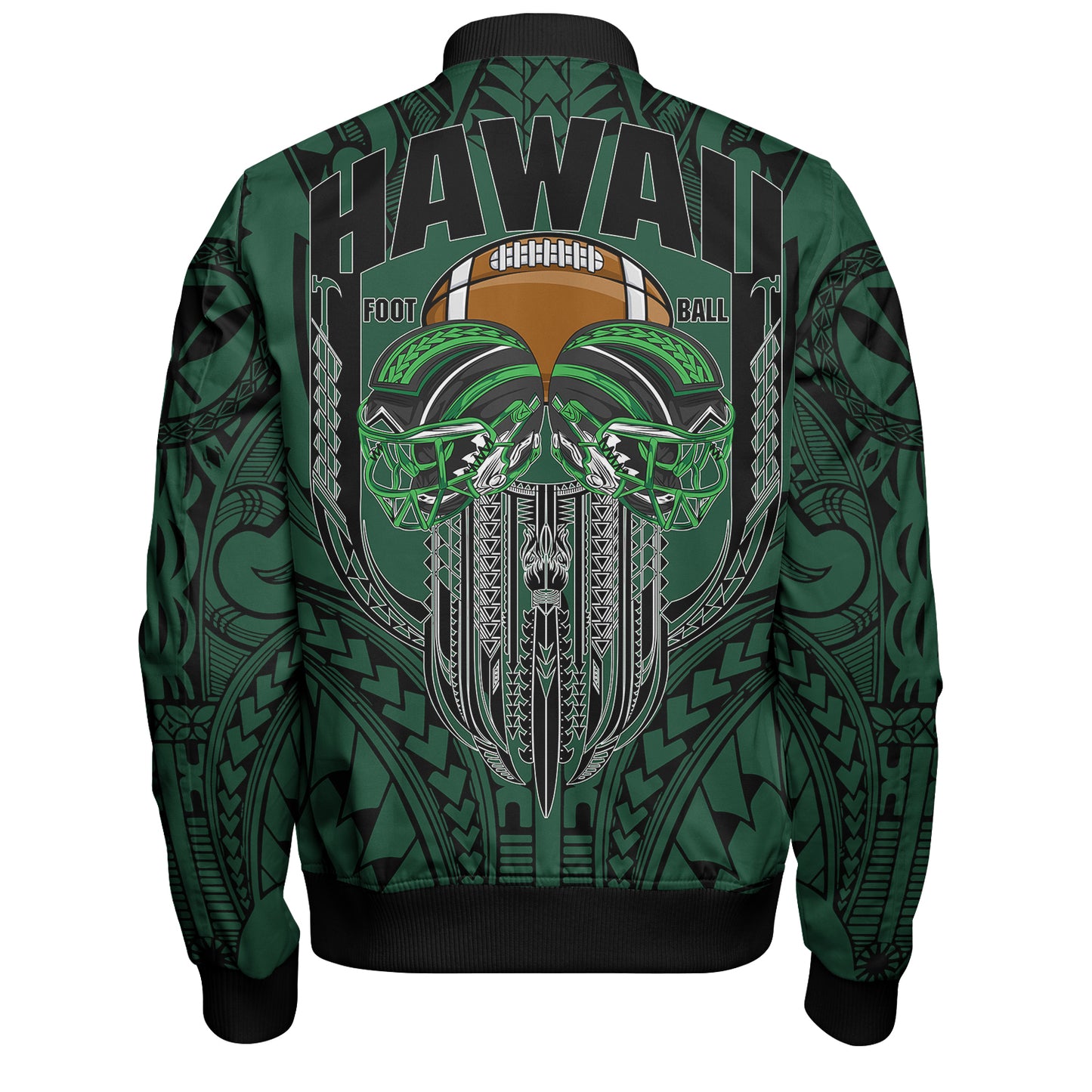 Hawaii Bomber Jacket Map Kanaka Football Style
