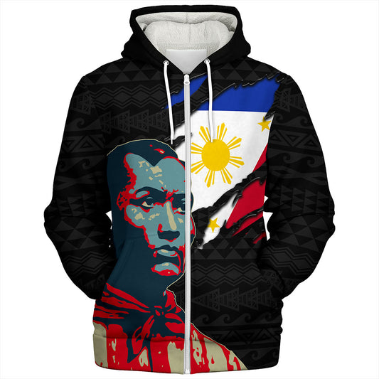 Philippines Filipinos Sherpa Hoodie Bonifacio Day Tribal Crack Style