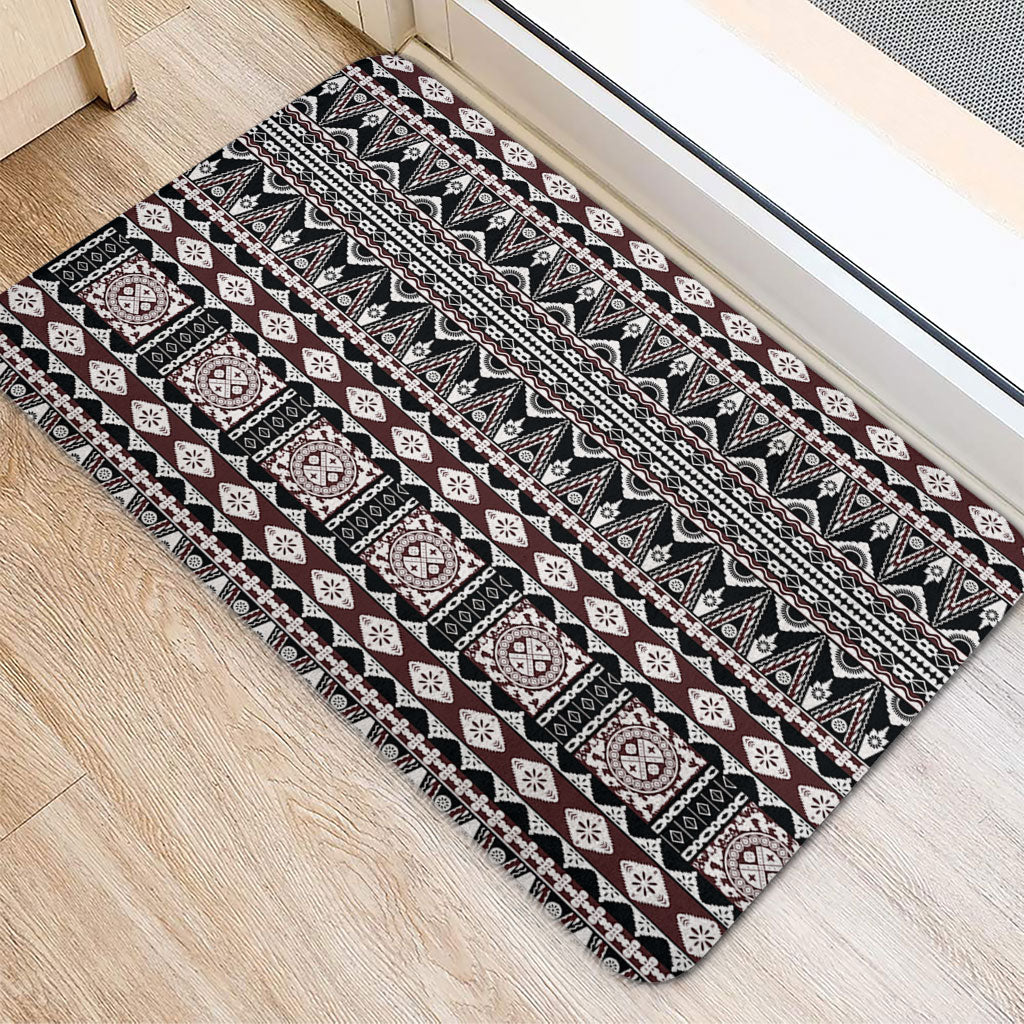 Fiji Door Mat Bula Fiji Masi Motif Brown Color Design