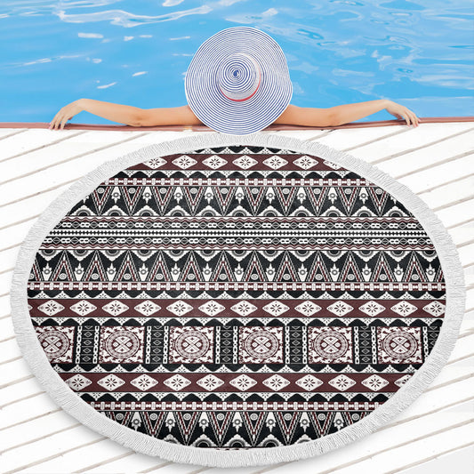 Fiji Beach Blanket Bula Fiji Masi Motif Brown Color Design