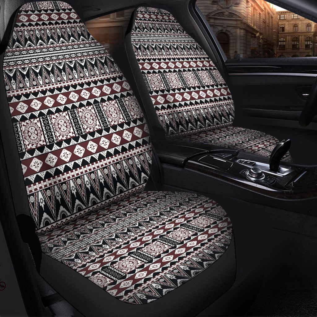 Fiji Car Seat Covers Bula Fiji Masi Motif Brown Color Design