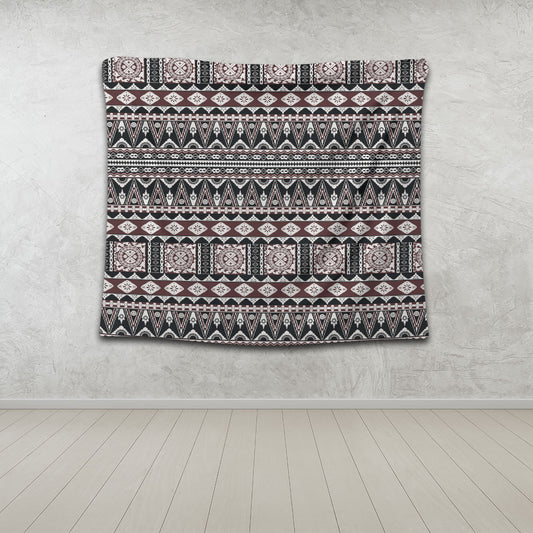 Fiji Tapestry Bula Fiji Masi Motif Brown Color Design