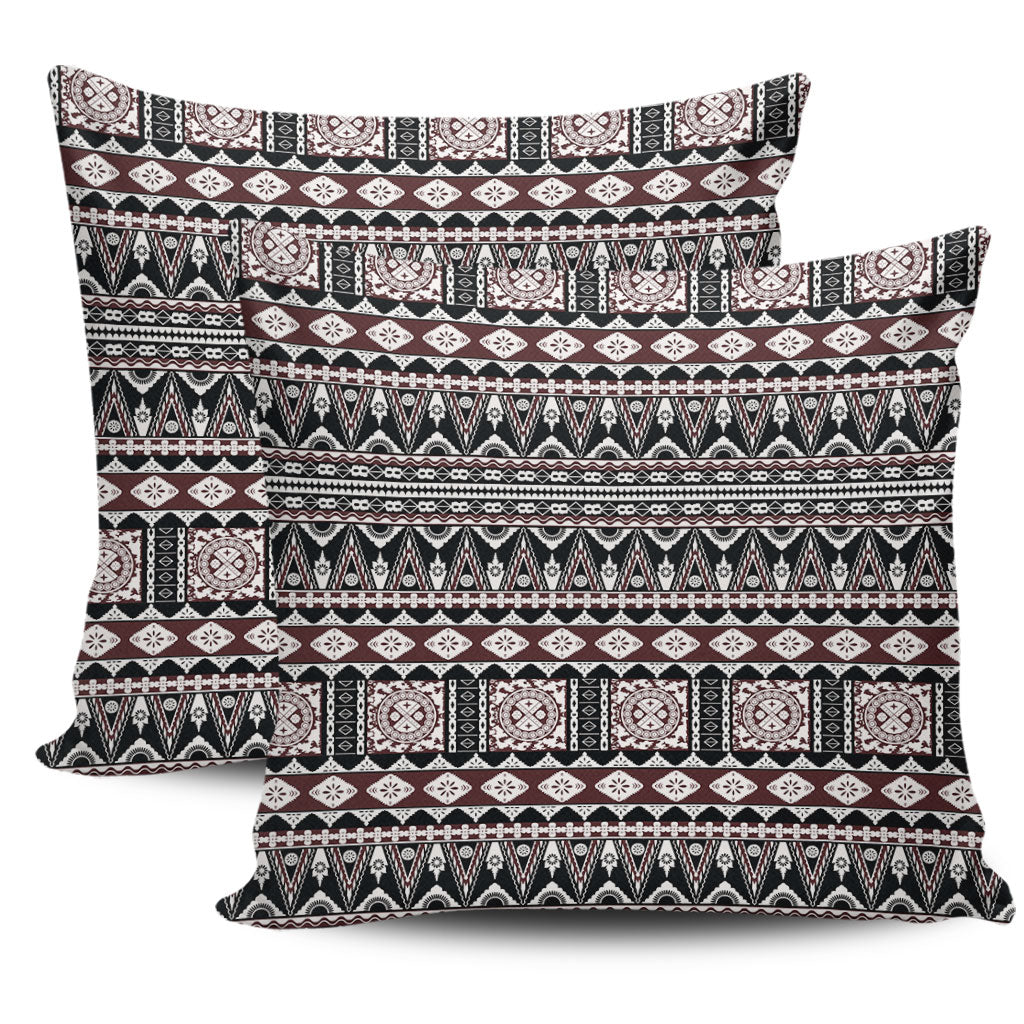 Fiji Pillow Cover Bula Fiji Masi Motif Brown Color Design