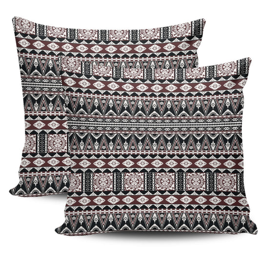 Fiji Pillow Cover Bula Fiji Masi Motif Brown Color Design