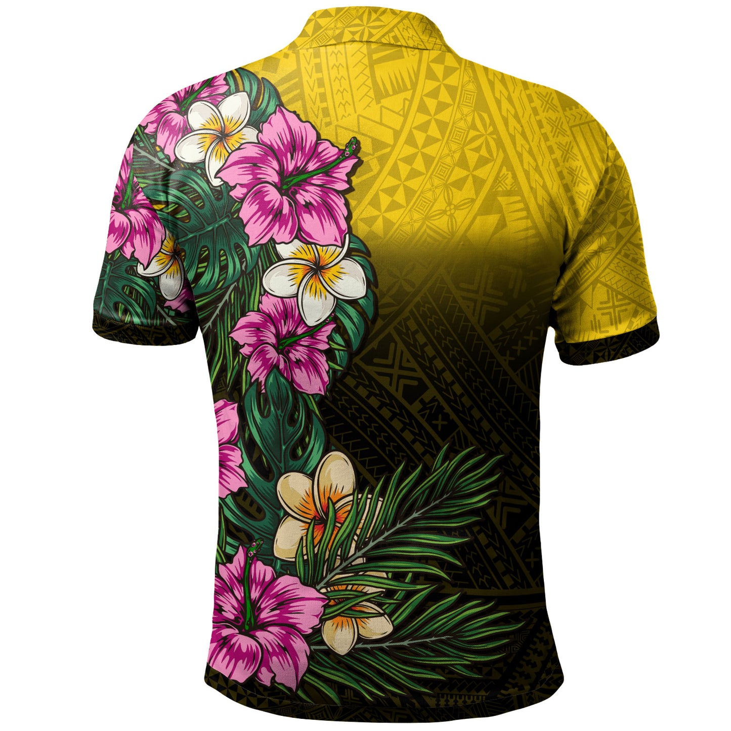 Custom Personalised Polo Shirt - Hawaiian Tropical Flowers Polo Shirt