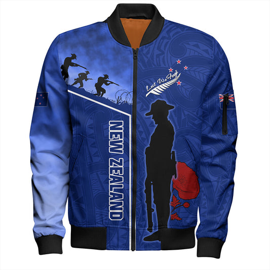 New Zealand Bomber Jacket Anzac Day Lest We Forget Poppy