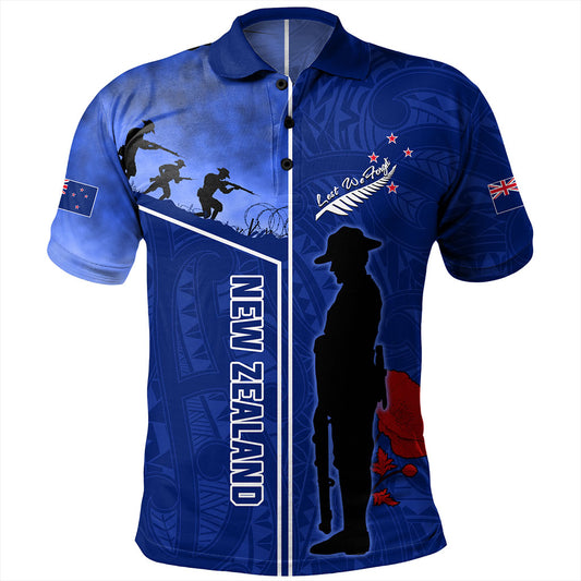 New Zealand Polo Shirt Anzac Day Lest We Forget Poppy