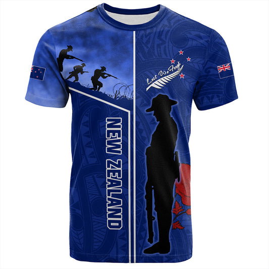 New Zealand T-Shirt Anzac Day Lest We Forget Poppy