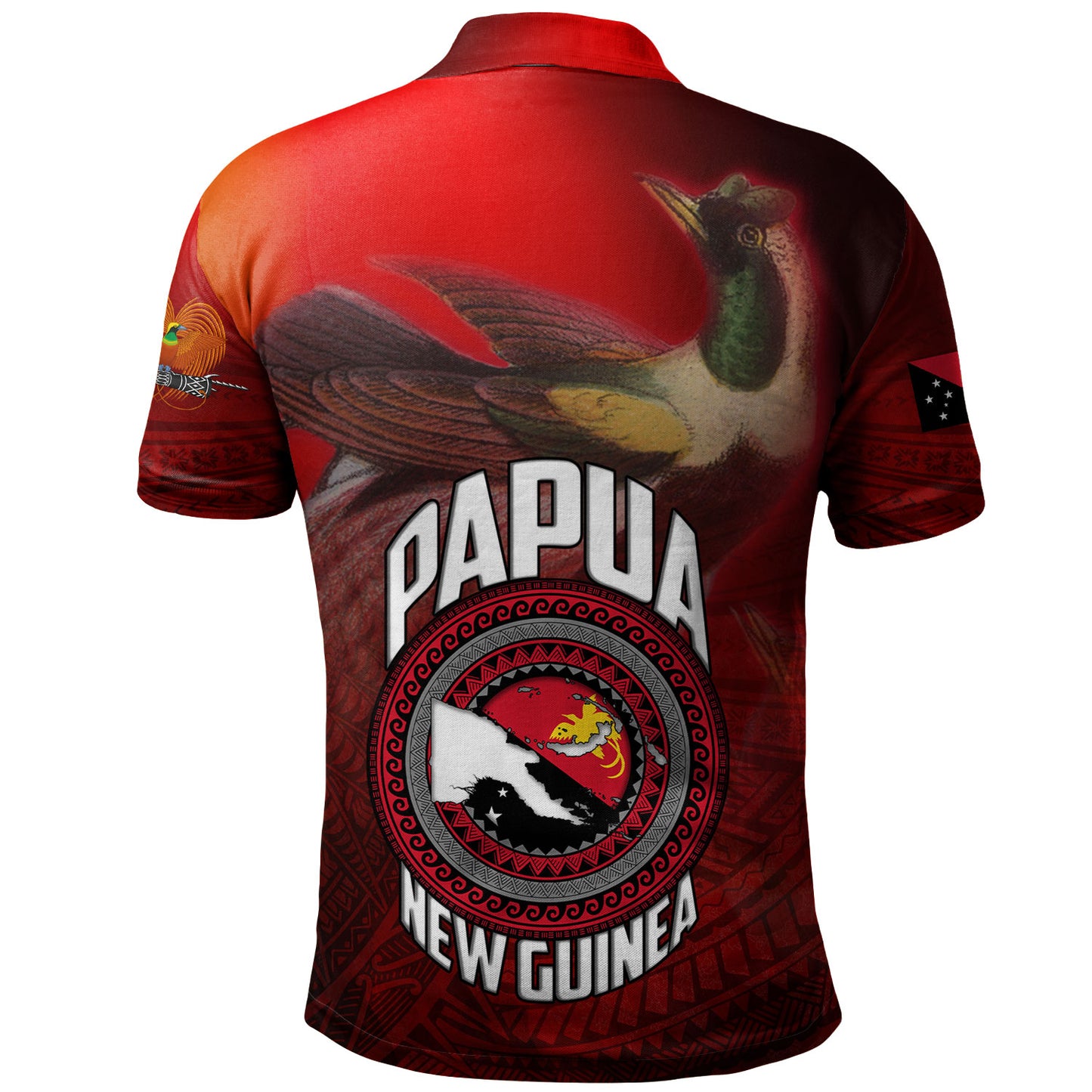 Papua New Guinea Polo Shirt Paradisaea Bird Traditional Patterns Style